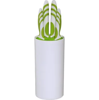 Kuchyňský nůž Xavax set kuchyňských nožů ve stojanu 5 ks, zelený/bílý