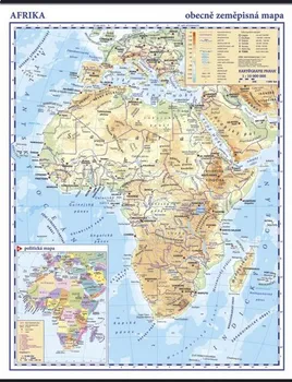 kniha Kartografie Praha - Afrika fyzická nástěnná mapa