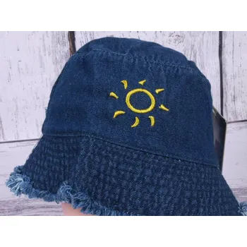 Kšiltovka Klobouk klobouček Happy kids riflový se sluníčkem velikost čepic: 52cm