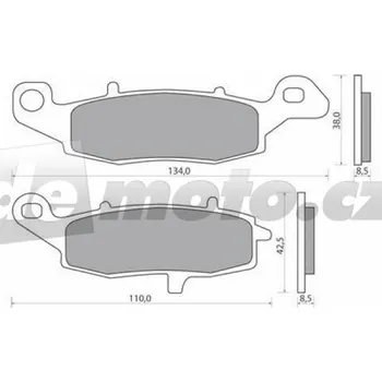 Brzdová destička Kawasaki Z 750 S Levá strana 2005-2007 brzdové destičky přední NHC AM-300