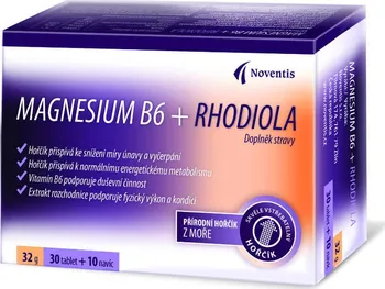 Přírodní produkt Noventis Magnesium B6 + Rhodiola 30 + 10 tbl.