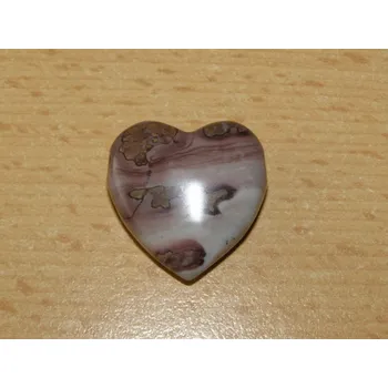 Drahý kámen Jaspis mookait - Přívěsek srdíčko podélně vrtané - kps19