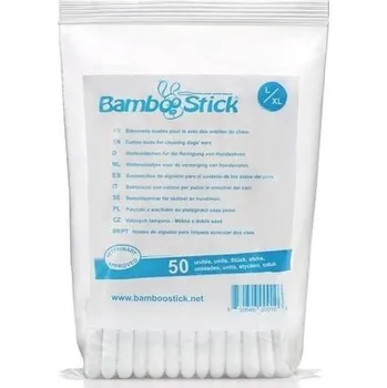 Kosmetika pro psa Tyčinky vatové BambooStick L/XL pro čišt. uší psů 50ks