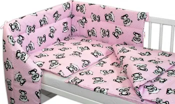 Příslušenství pro dětskou postel a kolébku Baby Nellys 3-dílná sada mantinel s povlečením Baby Panda