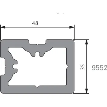 Venkovní dlažba Deuceninck WPC podkladní profil 48 x 35 x 6000 mm