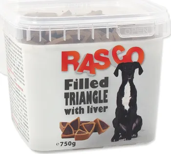 Pamlsek pro psa Rasco Dog Plněné trojúhelníčky s játry 750 g