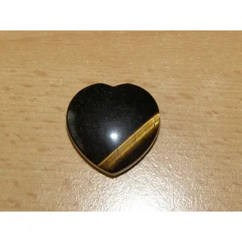 Drahý kámen Tygří oko - Přívěsek srdíčko podélně vrtané - kps9
