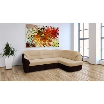 Sedací souprava MAMBA sedací souprava Alice L rozkládací, krémová/hnědá