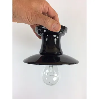 ALDO BERNARDI Porcelánové stropní svítidlo retro Linea Isola Barva: černá LAR.94.NERO