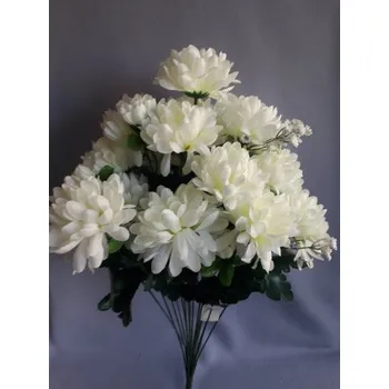umělá květina Chryzantéma kytice bílá