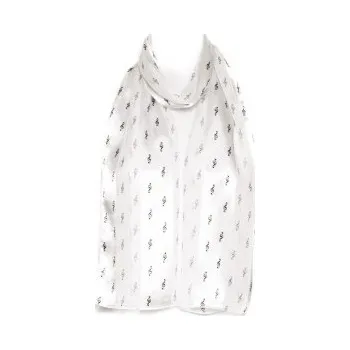 Šátek Šátek šifónový noty, Barva Bílá Gift3 301204