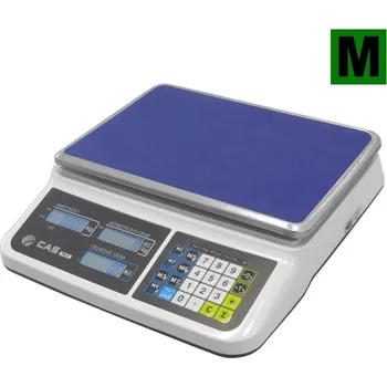 Obchodní váha CAS PR-2 15L, 6;15kg/2;5g, 330x235mm Obchodní pultová váha s výpočtem ceny a displejem na těle váhy