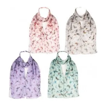 Šátek Šátek šifónový motýlci, Barva Světle zelená Gift3 100153