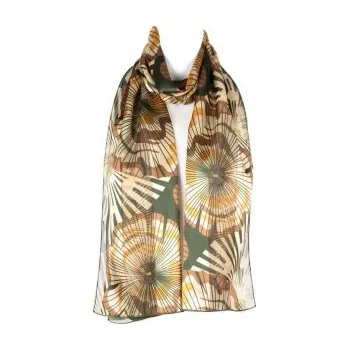 Šátek Šátek šifónový kětinky, Barva Hnědá Gift3 301299