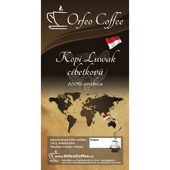 Káva Orfeo Coffee Kopi Luwak cibetková zrnková káva 250 g