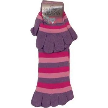 Rukavice Duhové prstové ponožky + rukavice, Věk 11-12 let, Barva Růžová Gift3 1526