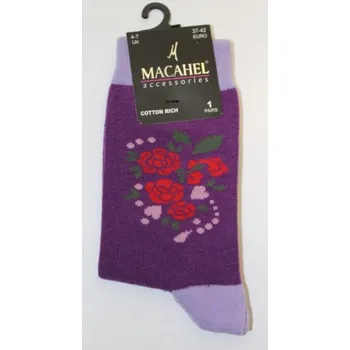 Pánské ponožky Ponožky květované, Velikost: UK- 4-7, EU ( 37-42 ), Barva Fialová AN9