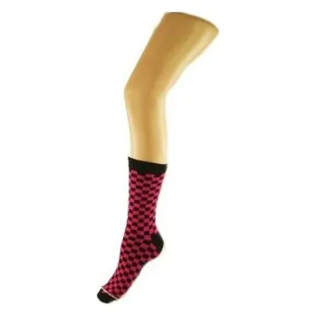 Dámské ponožky Ponožky kostičky, Velikost: UK- 4-7, EU ( 37-42 ), Barva Růžová Gift3 AN32