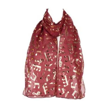 Šátek Šátek šifónový noty, Barva Vínová Gift3 302314