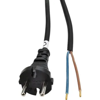 Napájecí kabel HEIRU Flexošňůra 15m 862071-1-53/15 2x0,75 H05VV-F černá přímá