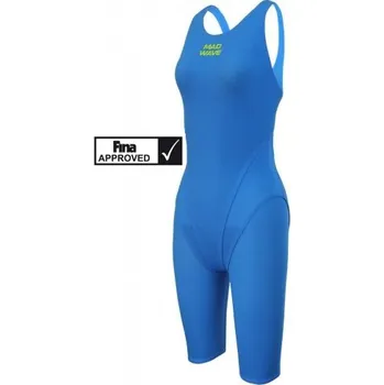 Dámské plavky Závodní plavky - kombinéza Mad Wave Bodyshell short leg modré, Velikosti M - 182