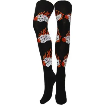 Dámské ponožky Nadkoleky Plameny, Velikost: UK- 4-7, EU ( 37-42 ), Motiv číslo: 2. Gift3 1500
