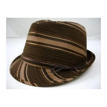 Klobouk Klobouk pruhovaný, Velikost: 57 - 58 cm, Barva Hnědá Gift3 08YO-04