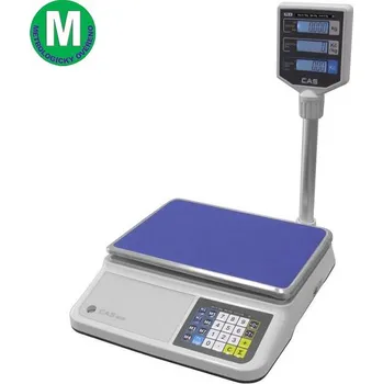 Obchodní váha CAS PR-2 15LP, 6;15kg/2;5g, 330x235mm Obchodní pultová váha s výpočtem ceny a displejem na nožce
