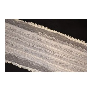 Šátek módní šátek s krajkou, Barva Bílá SCR-40