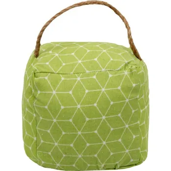 Textilní zarážka do dveří - Kostka zelená