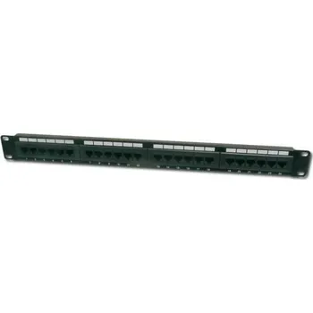 Patch panel Digitus Patch Panel 19[34],CAT6,8P8C,LSA,1U,24 x RJ45, nestíněný,černý