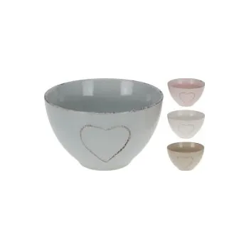 Miska pro psa miska 15x9cm SRDCE keramická mix barev