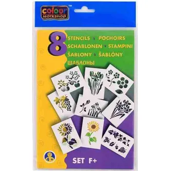 Šablony k foukacím fixům 8 ks - KVĚTINY