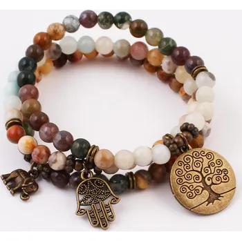 Souprava šperků Sada náramků jaspis a amazonit