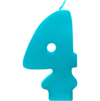 Dortová svíčka Svíčka na dort "4" tyrkysová