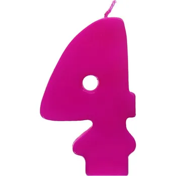 Dortová svíčka Svíčka na dort "4" růžová