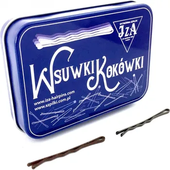 Spona do vlasů profilovaná s kuličkami, barva hnědá. VÝPRODEJ: P-315/315MAT - 5 cm (matné, 20 ks + lesklé, 20 ks)