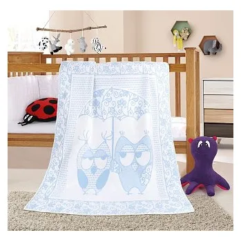 Dětská deka Dětská deka Nela 100x140 cm sova modrá