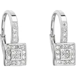 EVOLUTION GROUP CZ Stříbrné náušnice čtverečky se zirkony - 11205.1