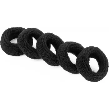 Froté gumička do vlasů, 10 ks tlustší černá