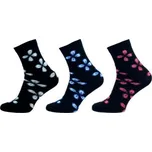 Dámské ponožky NOVIA Exclusive černý květ - 3 páry 39-41