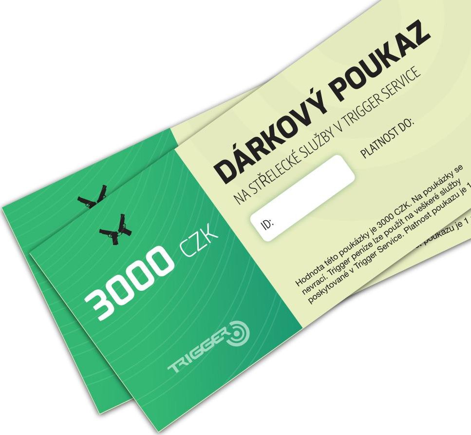 Dárkový poukaz střelnice na 3000 Kč