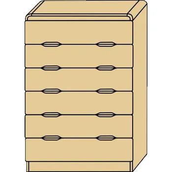 Komoda velký zásuvkový prádelník z masivu KUMI MAX 113x75/90x58 (hluboký prádelník masiv)