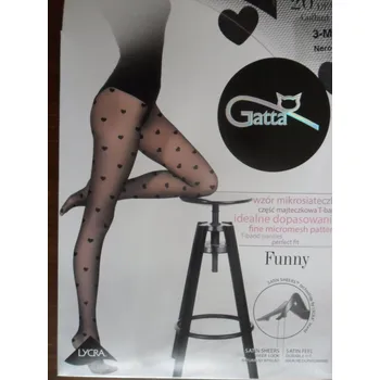 Dámské punčochy Gatta Funny 08 20 den Punčochové kalhoty nero-černé (punčochové kalhoty se vzorem hrubé sítky)