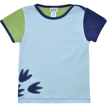 Dětská móda modré bavlněné tričko s krátkým rukávem