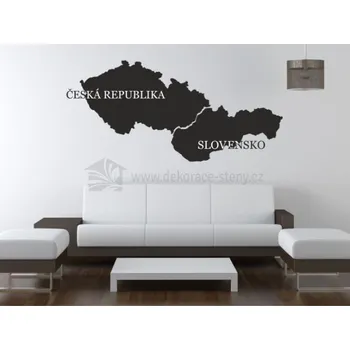 Samolepící dekorace Dekorace-steny.cz - Dekorace na stěny - Mapa Československa, 60 x 130 cm - 851