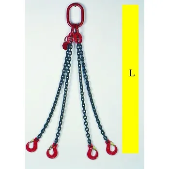 Upínací popruh Zvedací vázací řetěz čtyřpramenný 6700kg AK4-10-8-LHG, celková délka 1 m