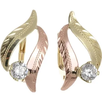 Náušnice Zlaté náušnice se zirkonem NA0224 + DÁREK ZDARMA