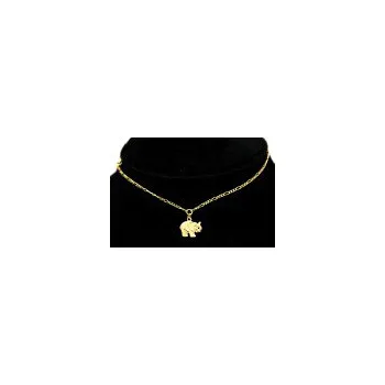 Řetízek Řetízek na nohu Figaro ze žlutého zlata Slon SL-95 - délka 26cm