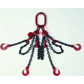 Upínací popruh zvedací řetěz čtyřpramenný se zkracovači 4,25t/3t AK4-08-8-LHG-4VHG, celková délka 0,5m